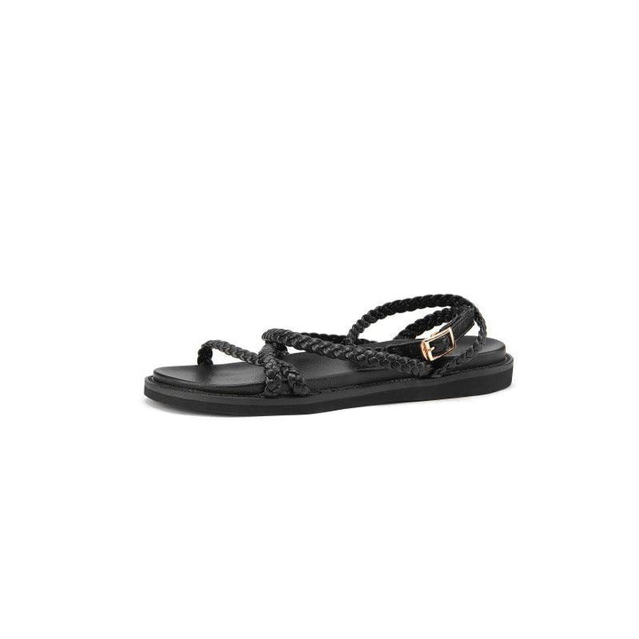Strap Casual Flat Low Heel Sandals Korean Version - Trendha