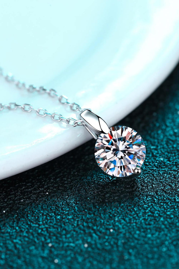 Minimalist 925 Sterling Silver Moissanite Pendant Necklace - Trendha