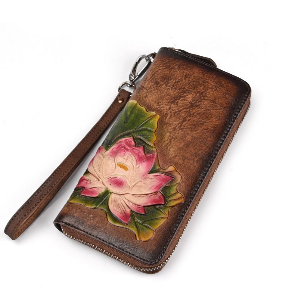Retro wallet long zipper simple - Trendha