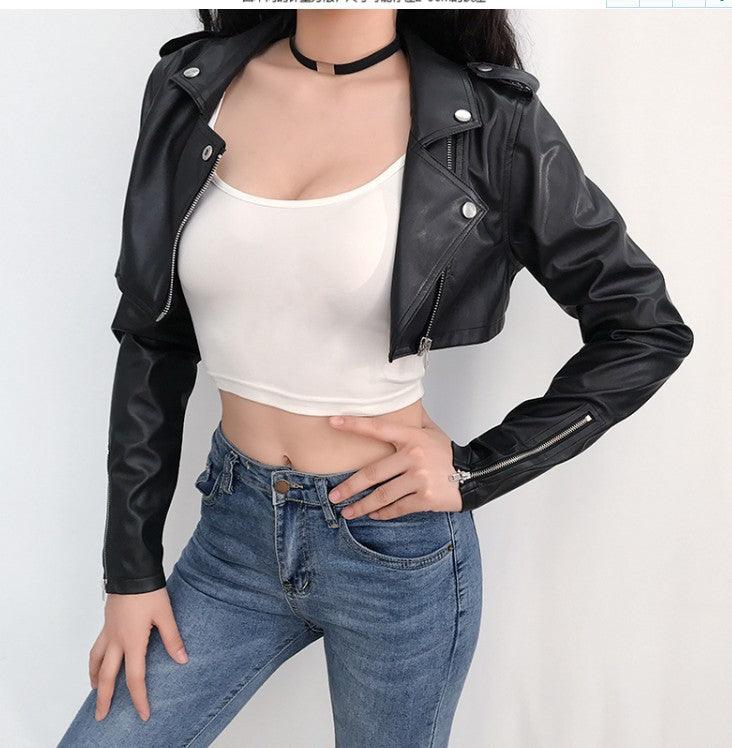 PU leather zipper decoration top