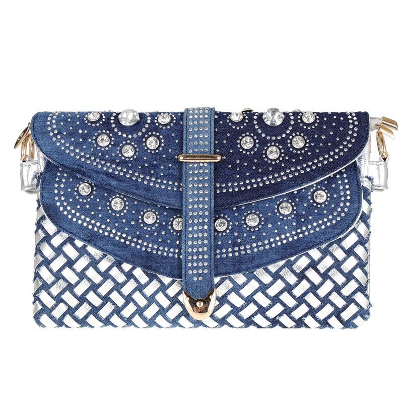 Diamond Denim One-shoulder Crossbody Bag - Trendha