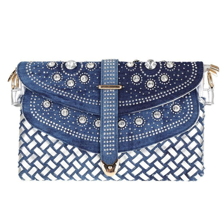 Diamond Denim One-shoulder Crossbody Bag - Trendha
