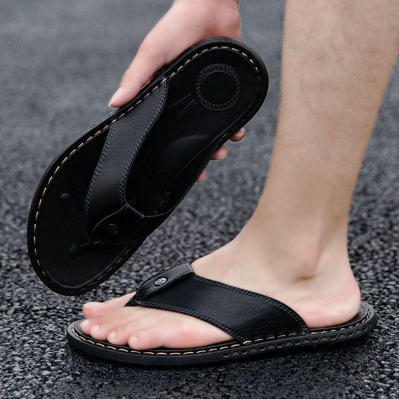 Men's Sandals Couple Leather Net Red Casual Slippers - Trendha