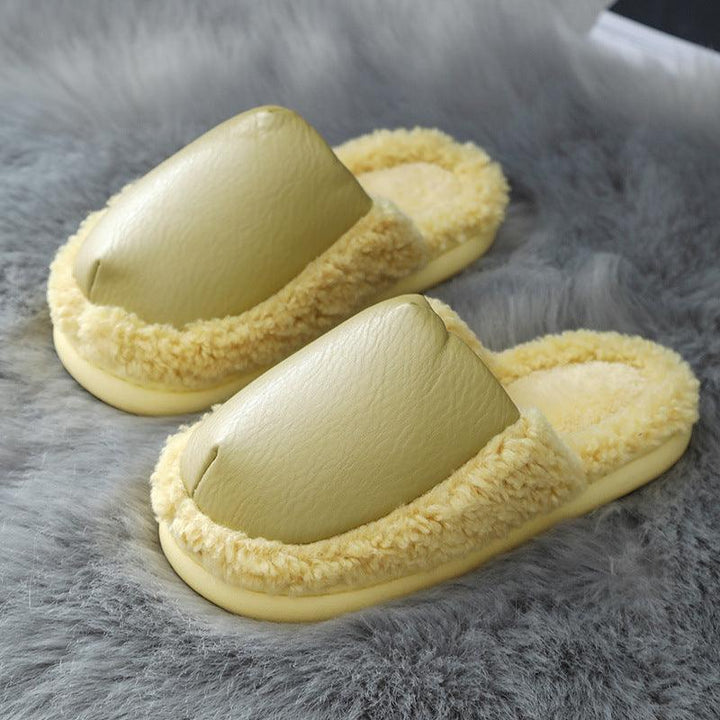 Cotton Slippers Ladies Winter Warm Indoor Home Couple Non-slip Plush - Trendha