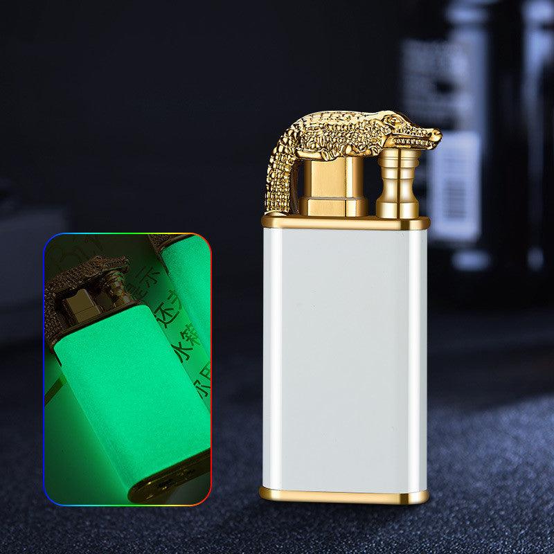 Creative Blue Flame Lighter Dolphin Dragon Tiger Double Fire Metal Winproof Lighter Inflatable Lighter - Trendha