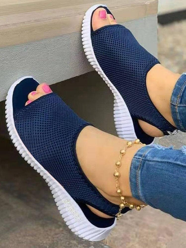 New Style Thick Bottom Mesh Fish Mouth Sports Sandals - Breathable and Lightweight - Trendha
