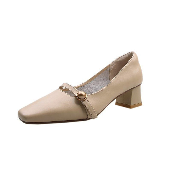 Korean Style Shallow Mouth One Word Buckle Fashion Single Shoes Casual Shoes - Trendha