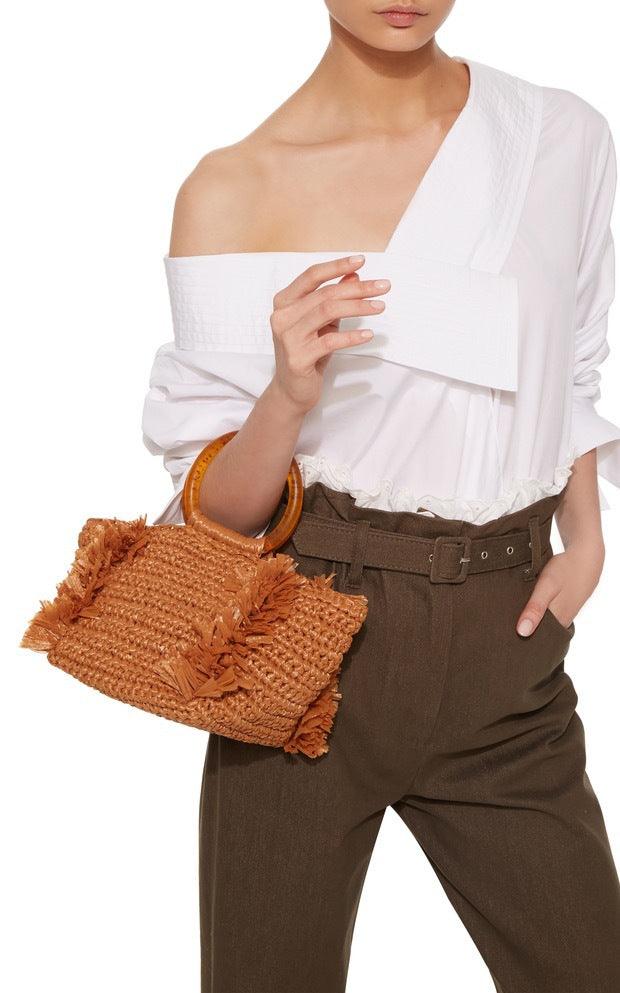 Straw Woven Beach One-shoulder Diagonal Across