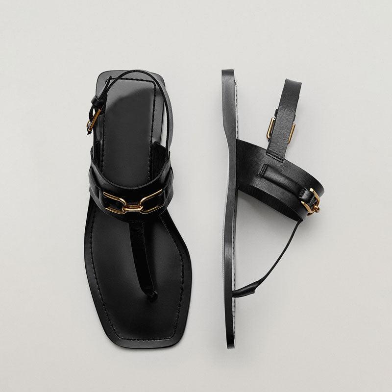 Summer New Products MD Womens Shoes Casual One-word Buckle Flat Flip-flop Sandals - Trendha
