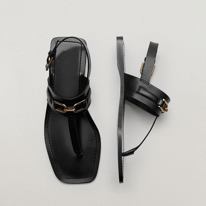 Summer New Products MD Womens Shoes Casual One-word Buckle Flat Flip-flop Sandals - Trendha