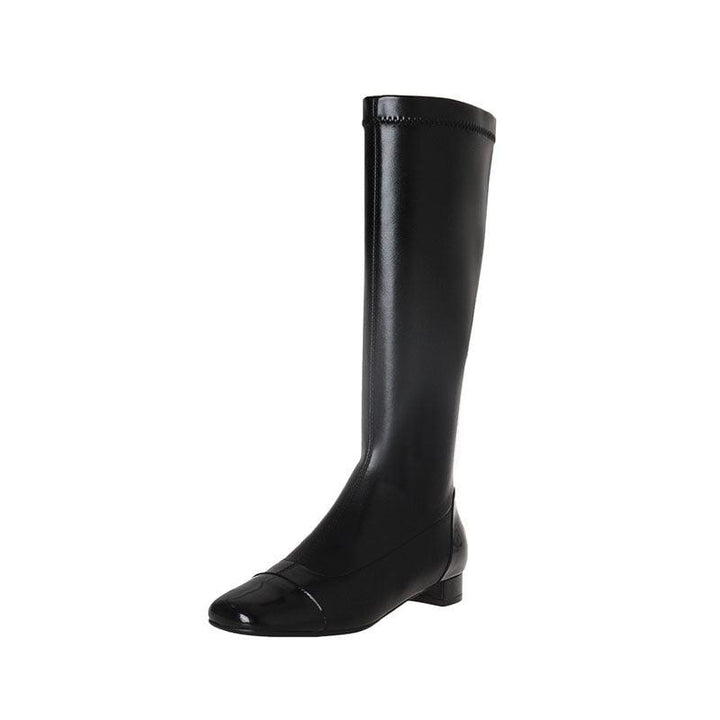 Colorblock Low Heel Dongdaemun Casual All-match Square Toe Boots Women - Trendha