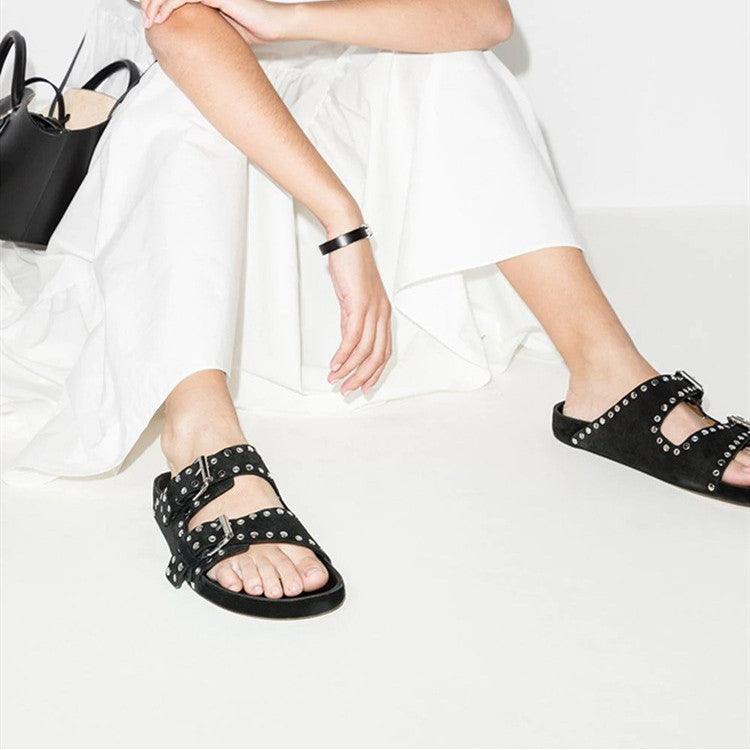 Platform Buckle Stud Ladies Sandals - Trendha