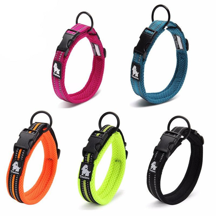 Adjustable Nylon Dog Collars with Reflective Stripes - Trendha