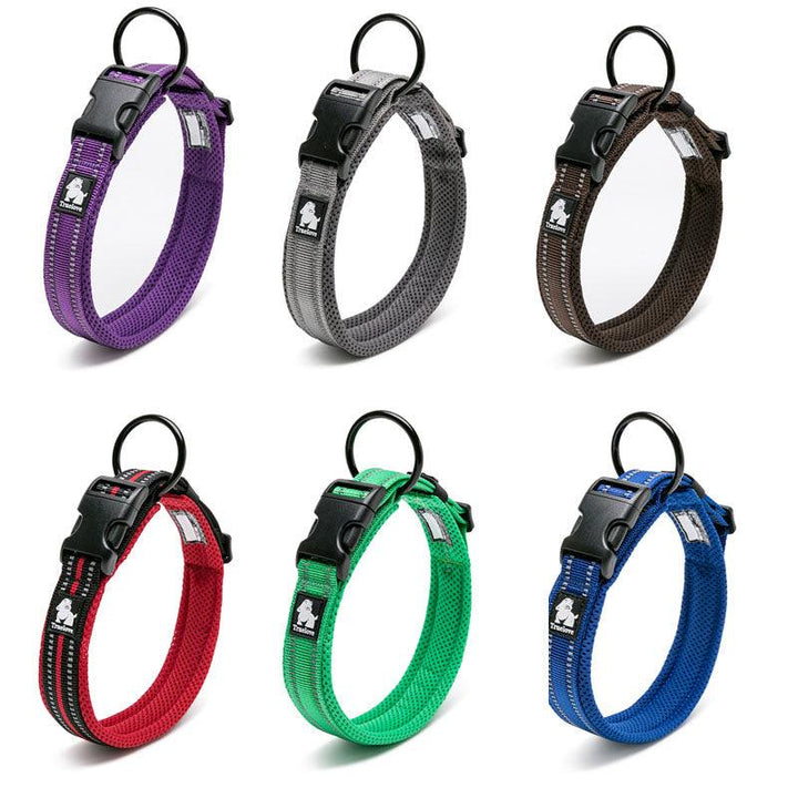 Adjustable Nylon Dog Collars with Reflective Stripes - Trendha