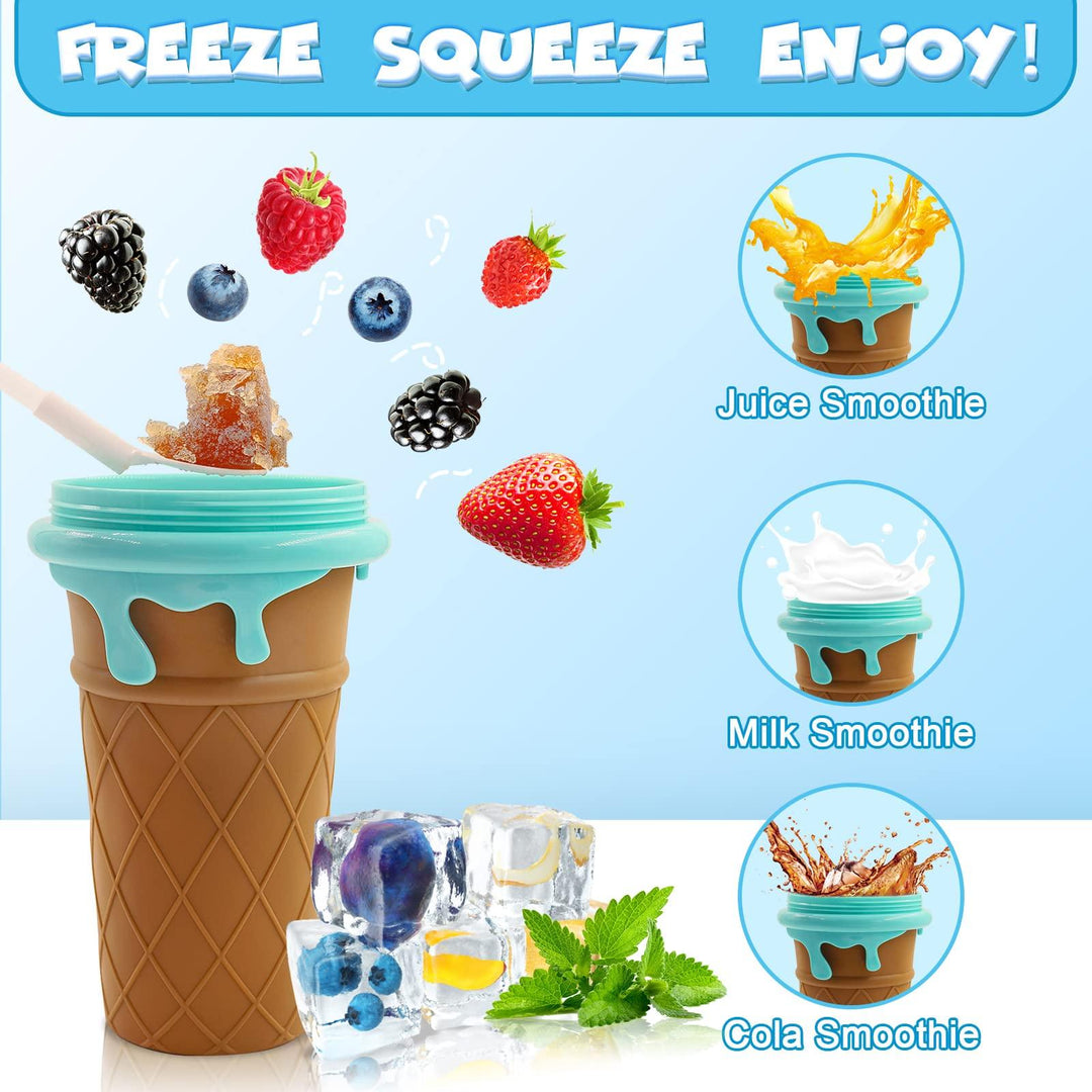 500ml Large Capacity Slushy Cup Summer Squeeze Homemade Juice Water Bottle Quick-Frozen Smoothie Sand Cup Pinch Fast Cooling Magic Ice Cream Slushy Maker Beker Kitchen Gadgets - Trendha
