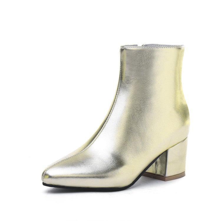 High Heel Pointed Toe Low Women Martin Boots - Trendha