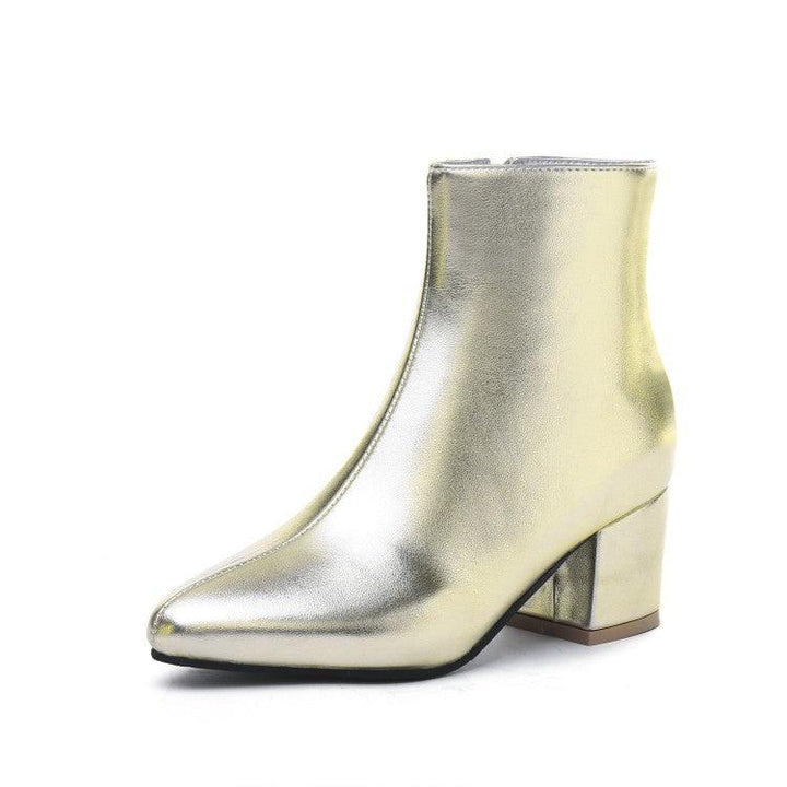 High Heel Pointed Toe Low Women Martin Boots - Trendha