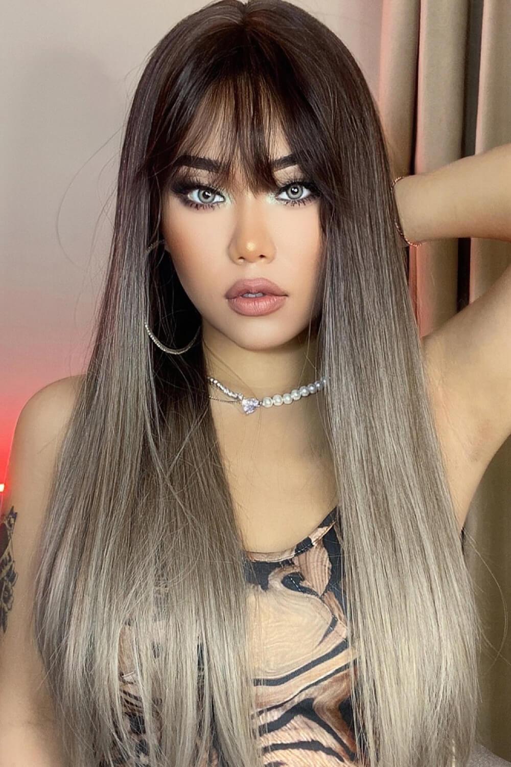 Long Straight Synthetic Wigs 26'' - Trendha