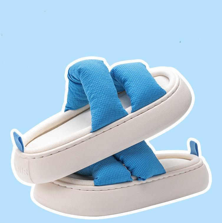 Four Seasons Linen Slippers Women's Thick Bottom Indoor Home Furnishing Fabric Art - Trendha