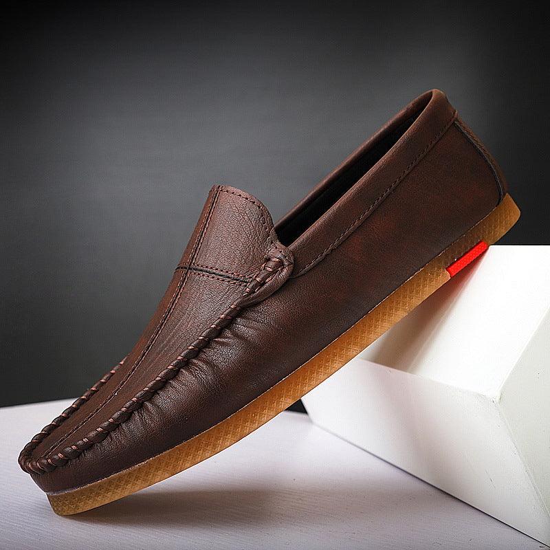 Doudou Men's Casual Lazy Small Leather Lightweight Driving Men's Soft-soled Men's Shoes - Trendha