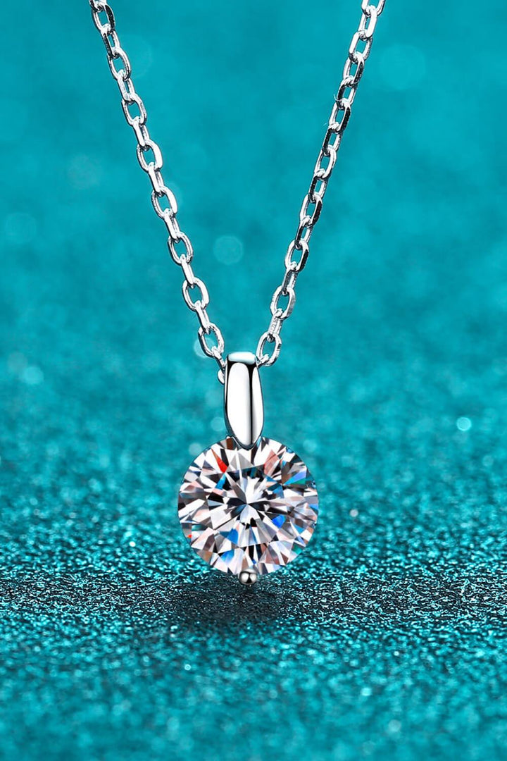 Minimalist 925 Sterling Silver Moissanite Pendant Necklace - Trendha