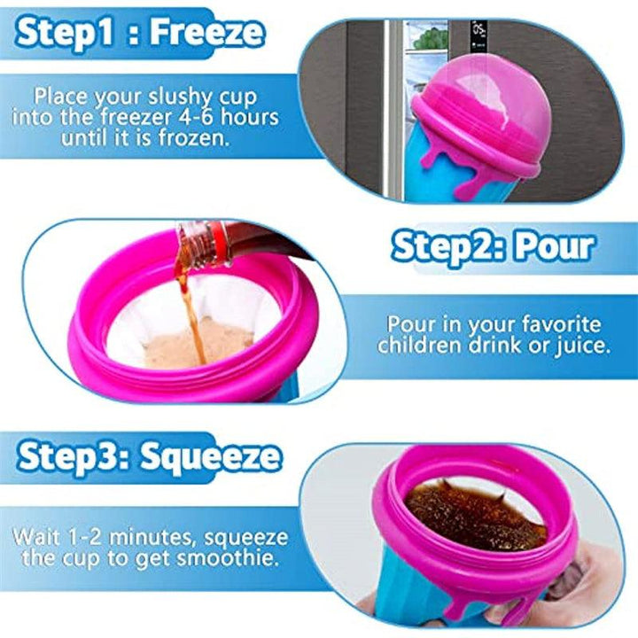 500ml Large Capacity Slushy Cup Summer Squeeze Homemade Juice Water Bottle Quick-Frozen Smoothie Sand Cup Pinch Fast Cooling Magic Ice Cream Slushy Maker Beker Kitchen Gadgets - Trendha