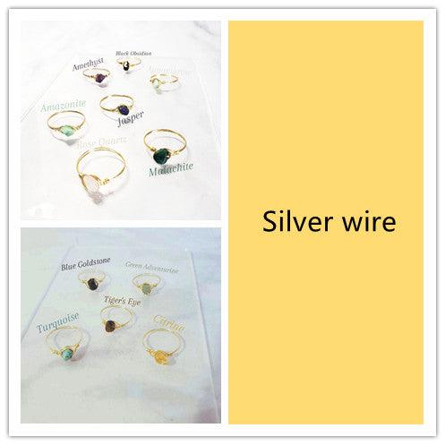 Special Shaped Crystal Copper Wire Braided Gem Ring - Trendha