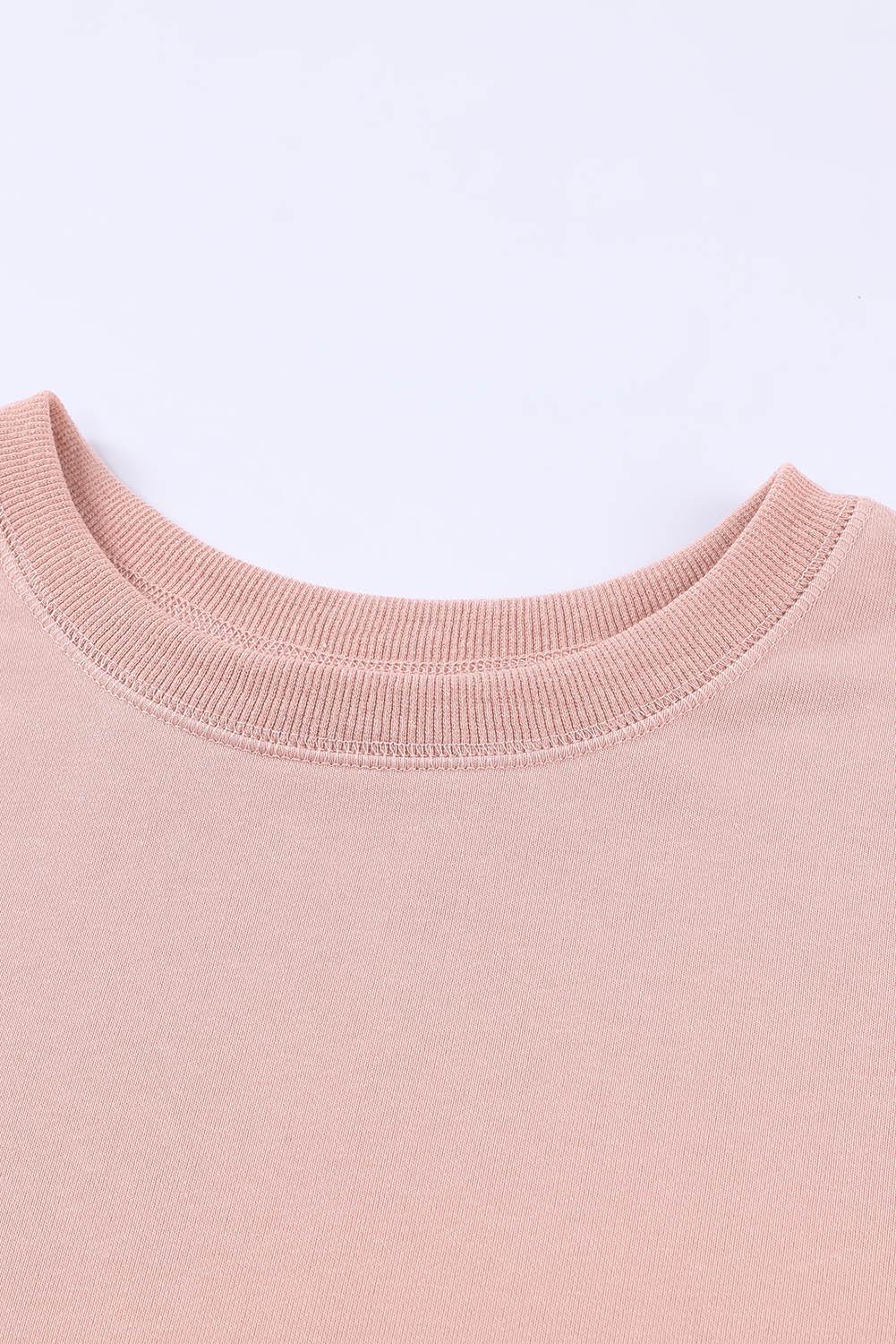 Side Slit Drop Shoulder Sweatshirt - Trendha