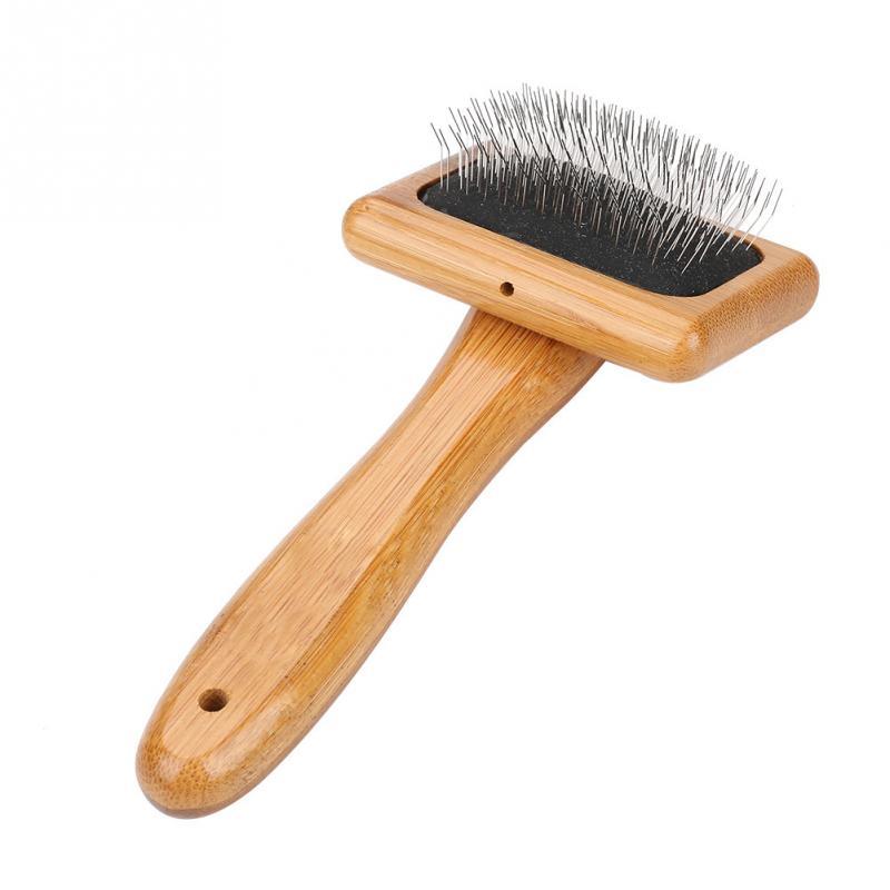 Bamboo Handle Pet Grooming Square Brush - Trendha