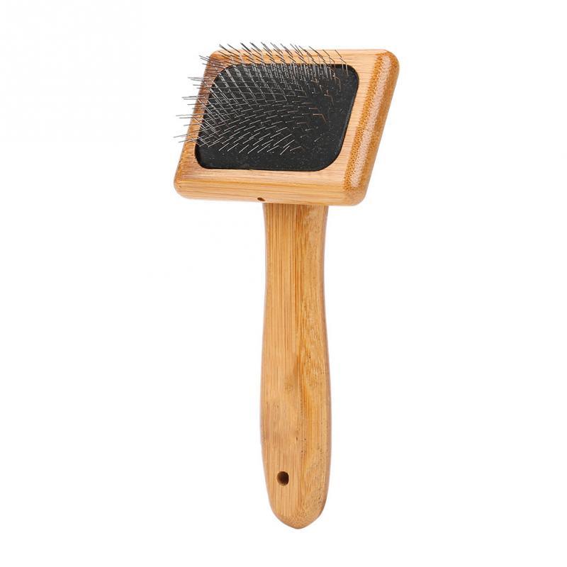Bamboo Handle Pet Grooming Square Brush - Trendha