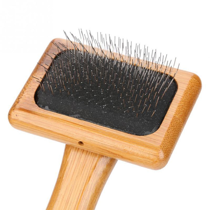 Bamboo Handle Pet Grooming Square Brush - Trendha