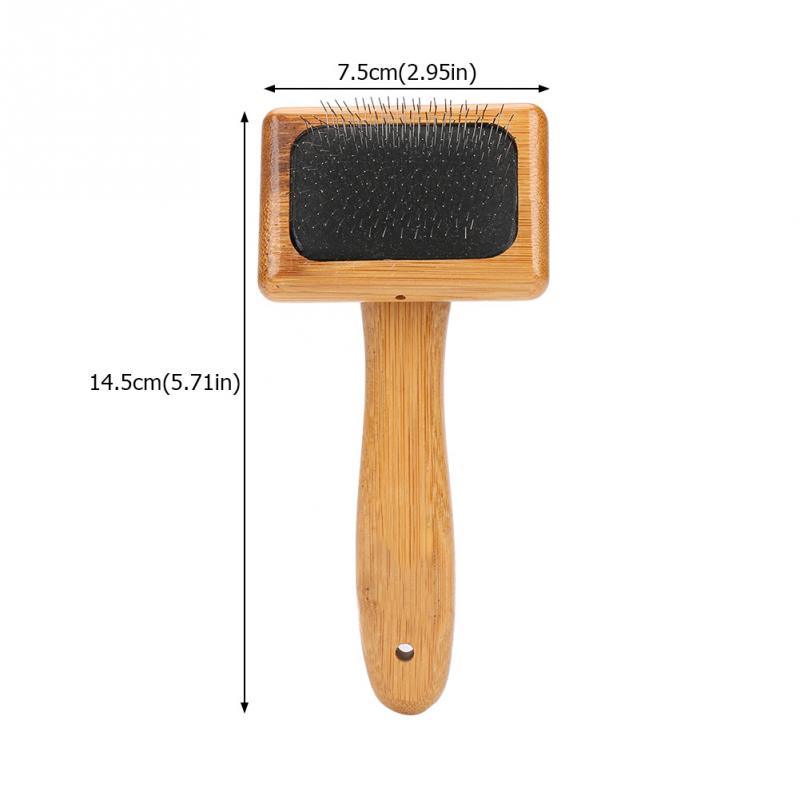 Bamboo Handle Pet Grooming Square Brush - Trendha