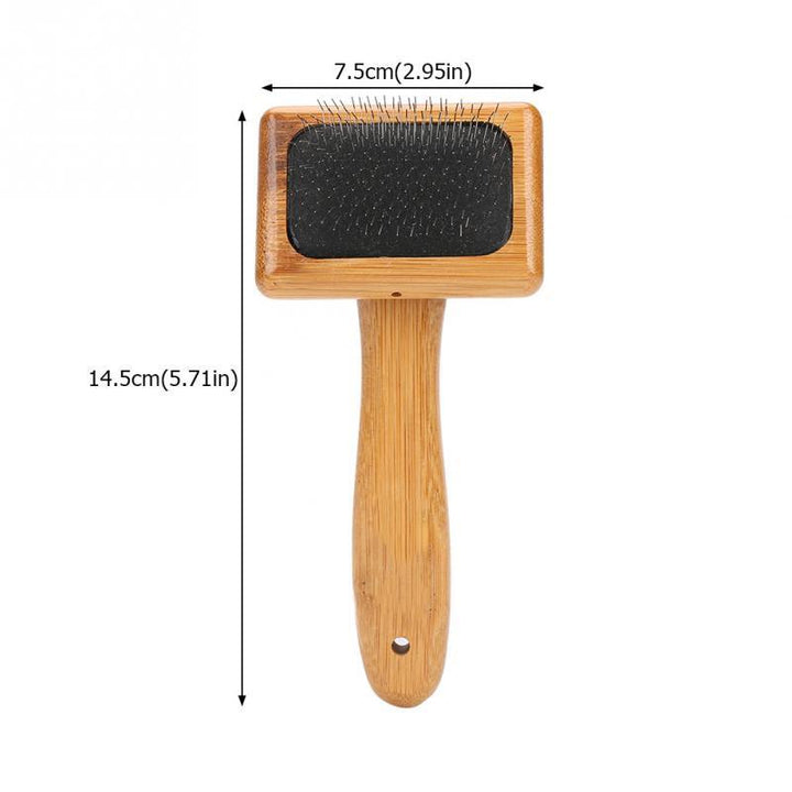Bamboo Handle Pet Grooming Square Brush - Trendha