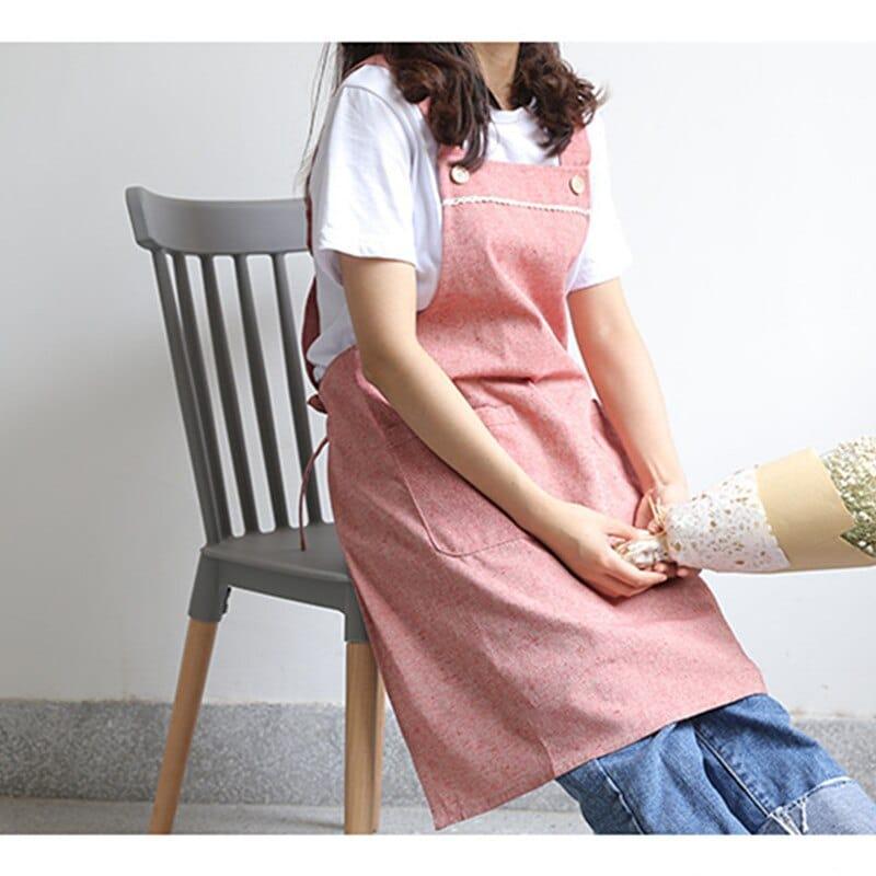 Barista Cafe Linen Long Apron - Trendha