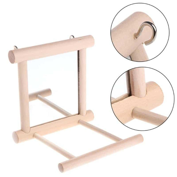 Bird's Mirror Toy with Perch - Trendha