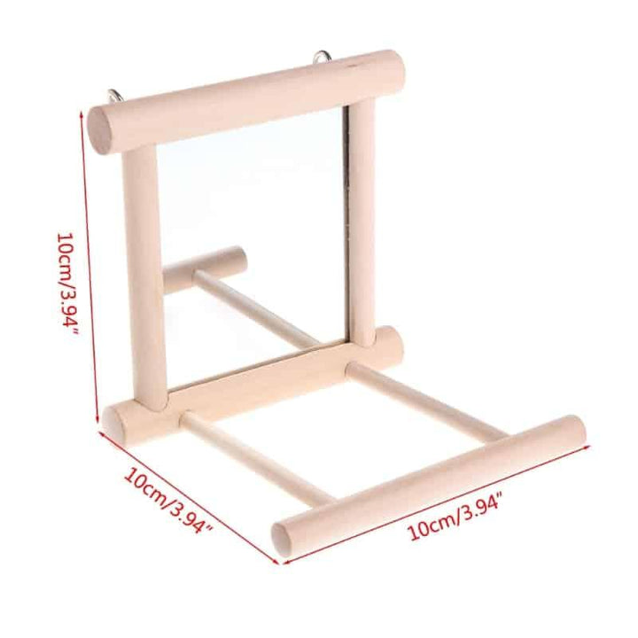 Bird's Mirror Toy with Perch - Trendha
