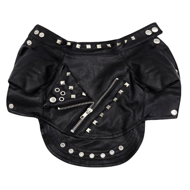 Black Leather Jacket for Cats - Trendha
