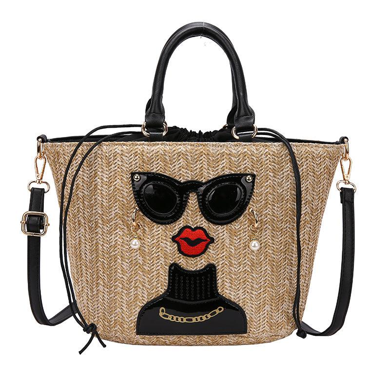 Fashion Cartoon Straw Shoulder Messenger Bag - Trendha