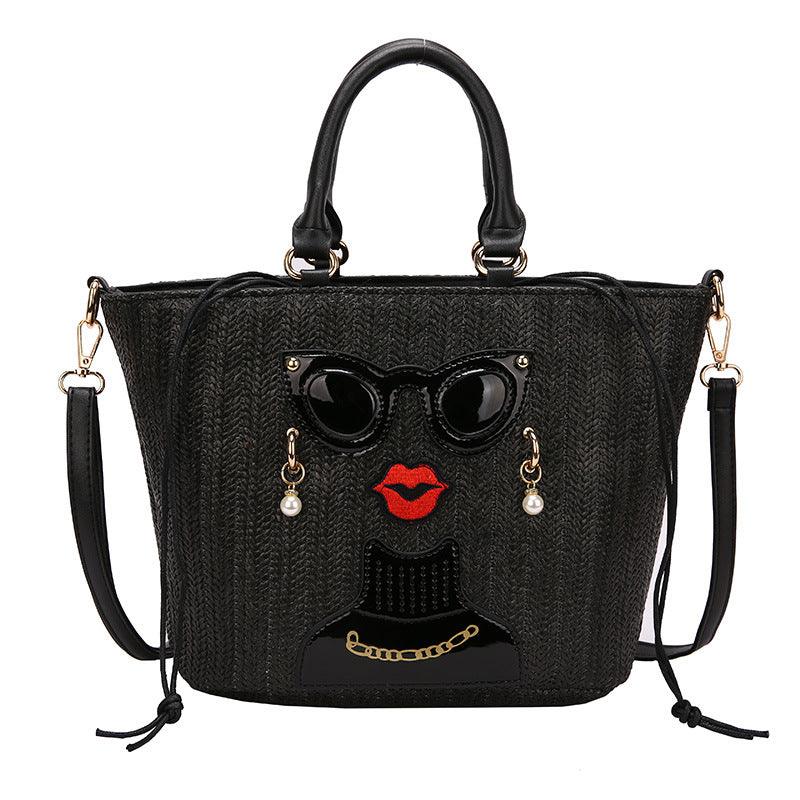 Fashion Cartoon Straw Shoulder Messenger Bag - Trendha