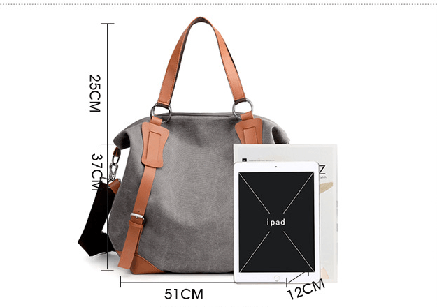 Portable Canvas Bag Versatile Casual Women's Shoulder Messenger Bag - Trendha