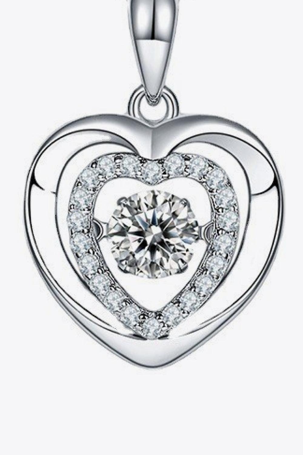 Moissanite Heart Pendant Necklace - Trendha