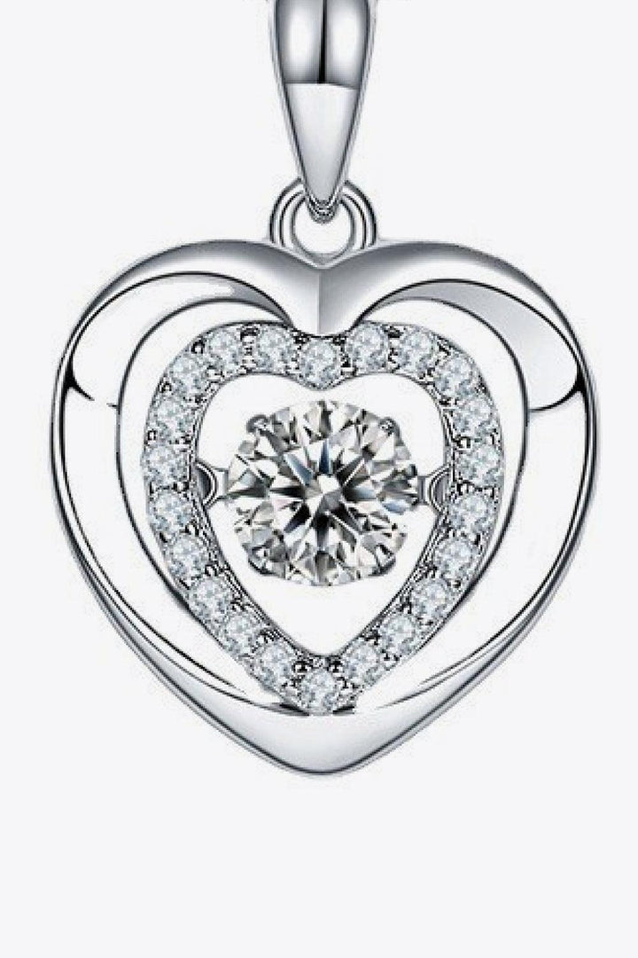 Moissanite Heart Pendant Necklace - Trendha