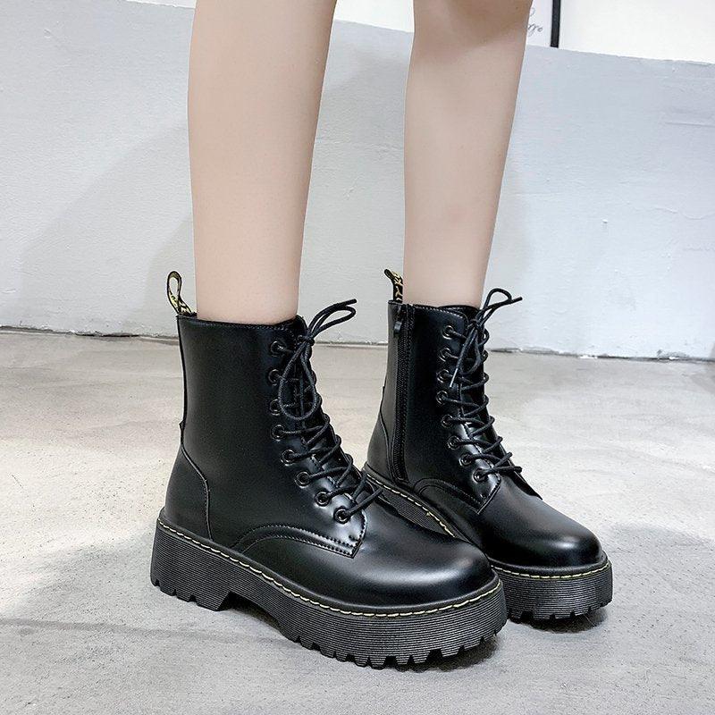 Women's Thick-heel Locomotive Martin Boots - Trendha