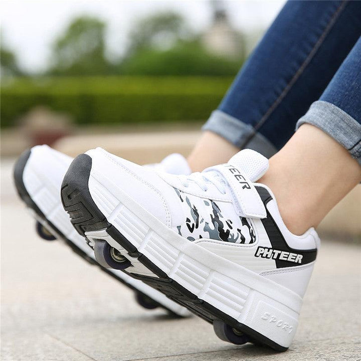 Two-wheel Invisible Children's Heelys Pulley Shoes - Trendha