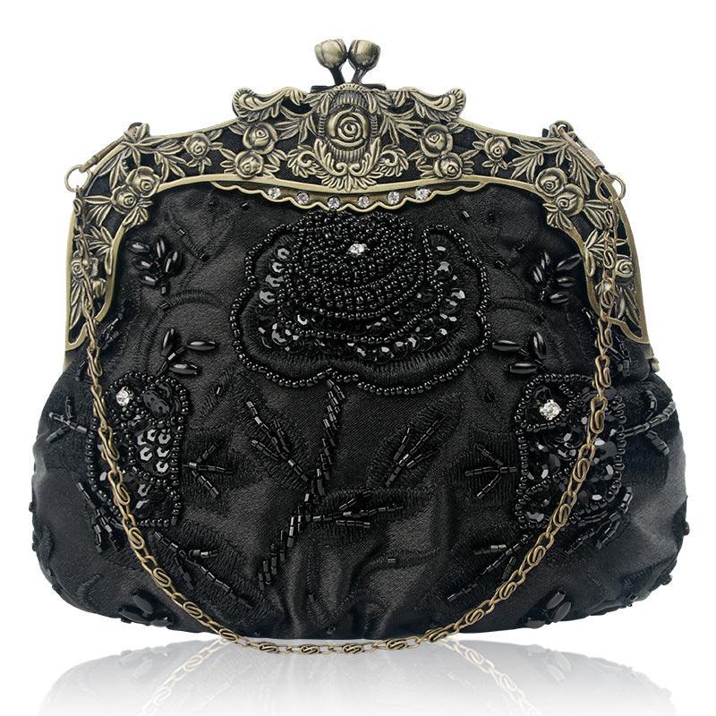 Floral Bead-Embroidered Frame Bag