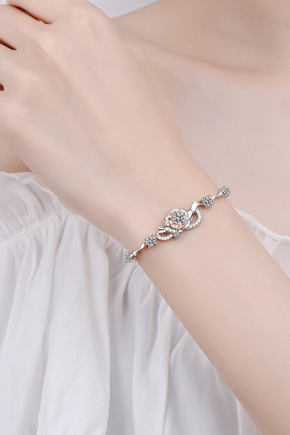 925 Sterling Silver Moissanite Bracelet - Trendha