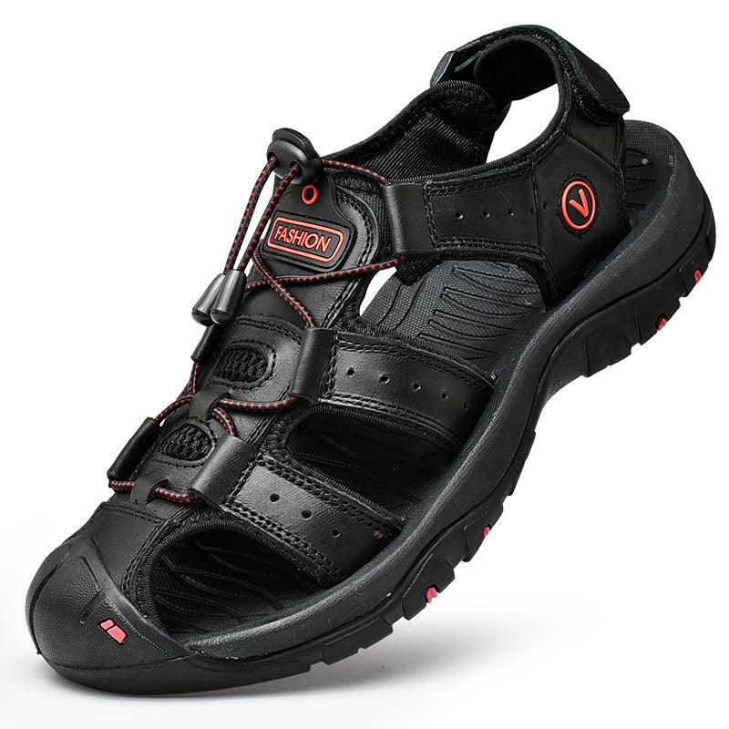 Sandals Men's Trendy Leather Toe Slippers Outdoor Sports Casual Shoes - Trendha