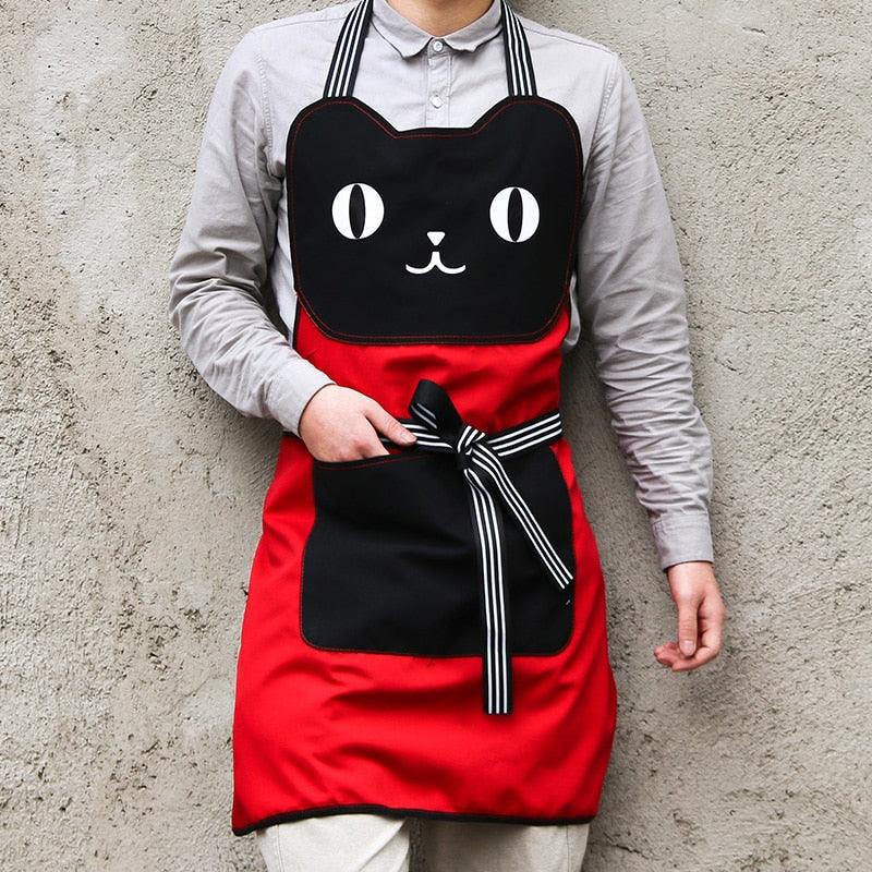 Cat-Face Cotton Bib Apron
