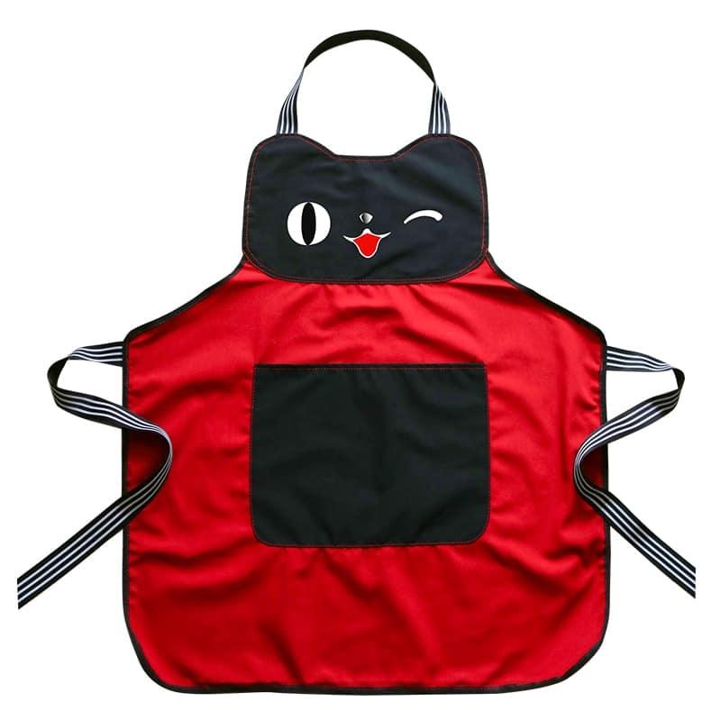 Cartoon Cat Style Barista Overall - Trendha