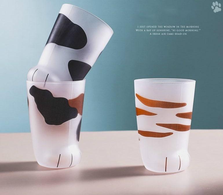 Cat Paw Shaped Glass Mug